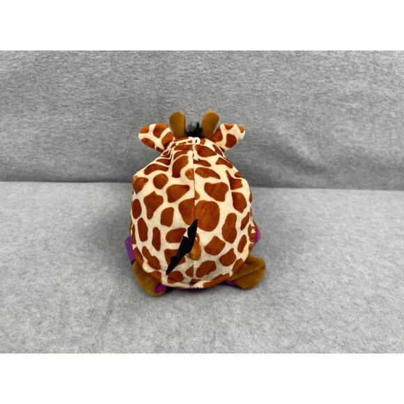 Flip A Zoo Ava‎ Hippo Geo Giraffe Reversible Plush Stuffed Animal 11" Purple - Picture 9 of 10